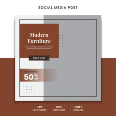 social media post for home interior design with furniture