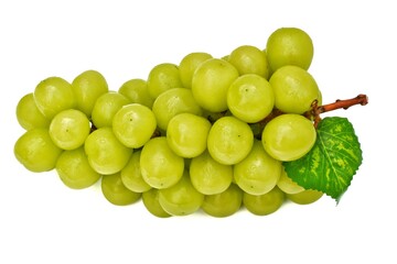 isolated green grapes on a white background