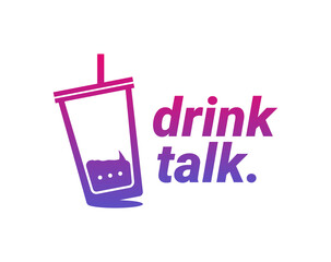 Creative drinktalk logo designs concept vector for business brands selling drinks or fruit juices