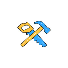 Carpentry, wood repair, icon in color icon, isolated on white background 
