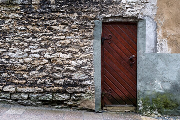 Wooden door in the building