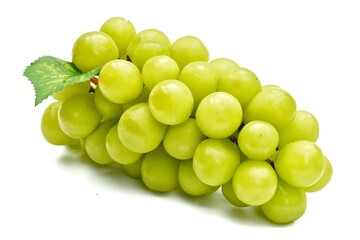 isolated green grapes on a white background