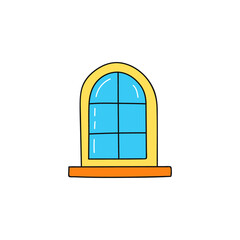 Window icon in color icon, isolated on white background 
