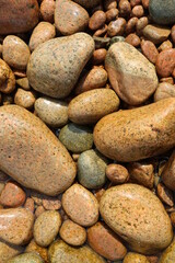 brown stones beach summer day