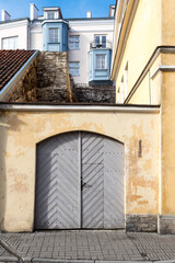 Wooden door in the building