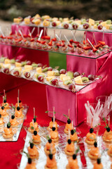 bright buffet with snacks in colorful Maracan style