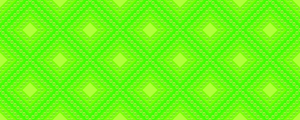 Green luxury background with beads and rhombuses. Seamless vector illustration. 