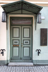 Wooden door in the building