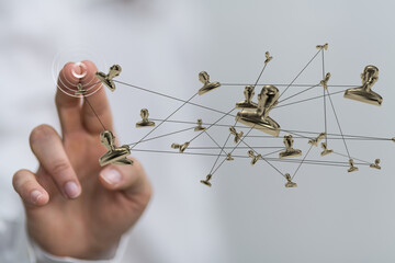 Abstract network of physical devices on the Internet using a network connection with statistics...