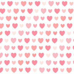 Seamless pattern, hand drawn doodle hearts, Pastel color collection