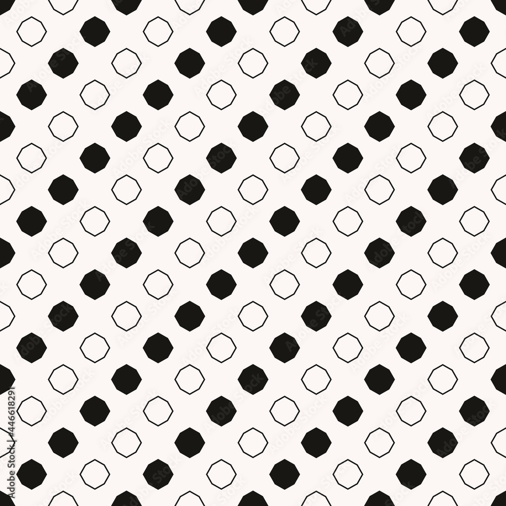 Poster black and white checker diagonal shapes. vector octagonal shapes wallpaper.