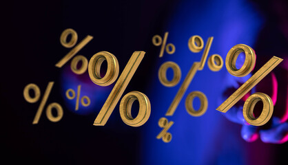 percent sign percentage icon interest rate.