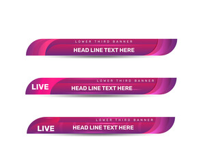 lower thirds set and banner template design for television and media Vector Illustration 