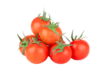 seven small tomato isolate on white background