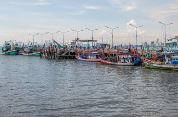 fishing boats at a Pier in Thailand