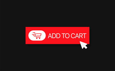 Add to cart button Shopping cart icon Flat design