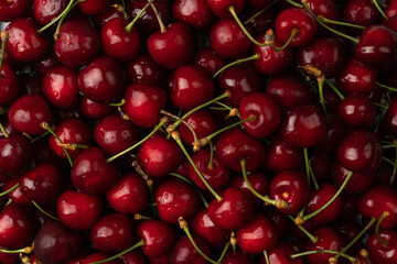 Macro photo fresh cherry Stock photo background sweet cherry