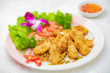 Roasted Squid With Starch and Vegetable 