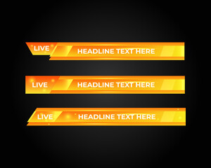 interface Lower third banner Bars set of banner template, Streaming Video, Breaking, Sport News