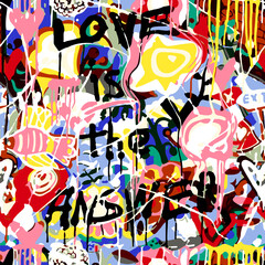 Graffiti pattern, street art, colorful pattern