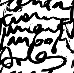 Seamless handwriting, abstract letters, brush effects, graffiti pattern