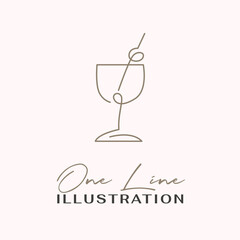 One Line Icon. Hand drawn minimalism style vector illustration.