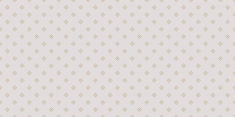 Vector geometric background with small diamond shapes, tiny rhombuses, dots. Abstract golden seamless pattern. Luxury gold and gray texture. Modern repeat design for decor, print, fabric, wallpapers