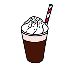 Cup of ice drink. Coffee frappe