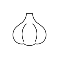 Garlic outline linear empty icon sign vector illustration.