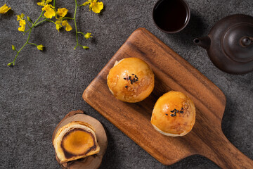 Moon cake yolk pastry for Mid-Autumn Festival holiday.