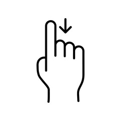 Swipe and scroll flat icon. Pictogram for web. Line stroke. Isolated on white background. Outline vector eps10