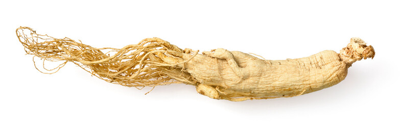Dried ginseng isolated on white background