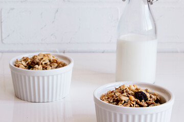 milk and muesli for breakfast