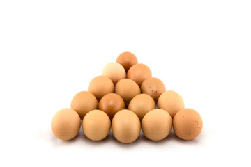 Chicken eggs isolated on white