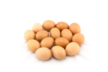 Chicken eggs isolated on white