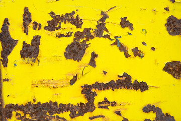 yellow metal background with surface corrosion