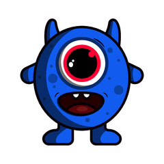 Cute Blue Monster with one eye