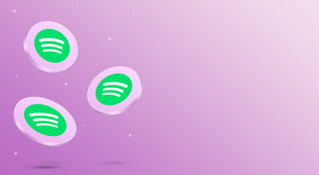 Social Media Spotify Icons 3d Render