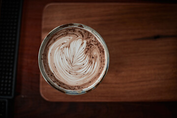 hot latte art coffee