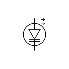 Fototapeta na wymiar Laser Diode vector symbol,Laser Diode icon in electronic circuits
