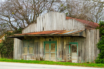 Derelict store building in small rural town.