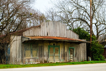 Derelict store building in small rural town.