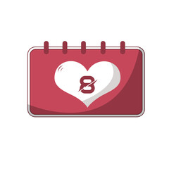 Valentine's Day. Dating Anniversary Day 8. Dating Anniversary Calendar
