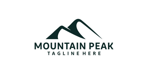 Inspirational mountain peak silhouette logo