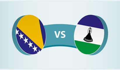 Bosnia and Herzegovina versus Lesotho, team sports competition concept.