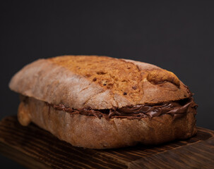 Tasty sandwich with nutella