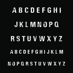 Modern Grunge Alphabet Font A to Z
