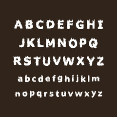 Modern Flame or Fire Alphabet Font A to Z