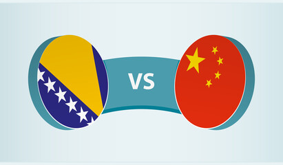 Bosnia and Herzegovina versus China, team sports competition concept.