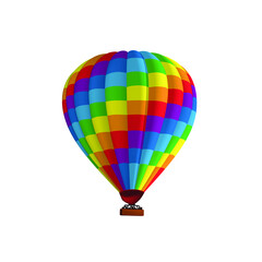 Hot air balloon colorful rainbow vector illustration. Graphic isolated colorful aircraft. Balloon festival.